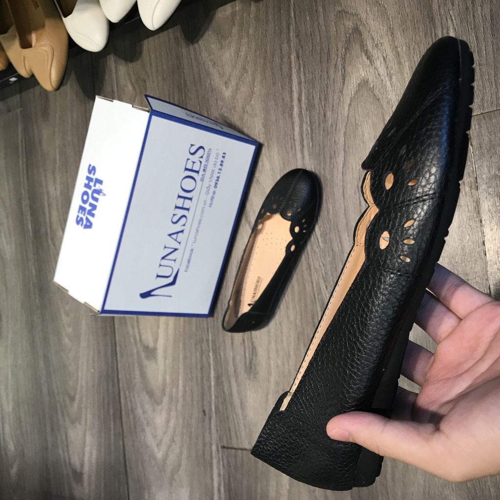 Giày bệt nữ mũi tròn da bò thật 100% và bảo hành 2 năm 1 đổi 1 LUNASHOES 1072 êm chân dễ phối đồ