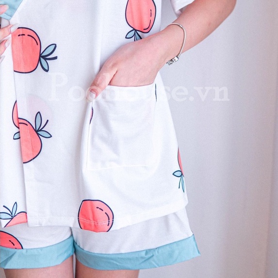 Quả cam Orange - Pijama kimono ngủ chất liệu cotton, đồ ngủ kimono đồ ngủ kiểu Nhật bản - Poohouse Pyjama | BigBuy360 - bigbuy360.vn