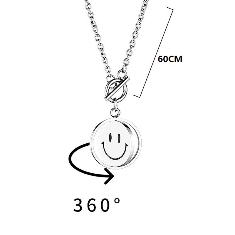 Vòng cổ Mặt Hình Mặt Cười Xoay 360 Độ Phong Cách Hip Hop Thời Trang Cho Nam Nữ