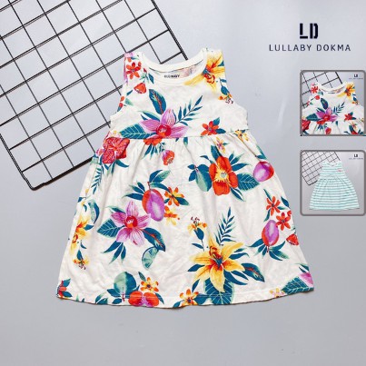 Váy bé gái, bộ váy bé gái sát nách old navy đầm hồng hoa kẻ trắng mới nhất 2021 chất cotton mềm mịn thoáng mát mùa hè