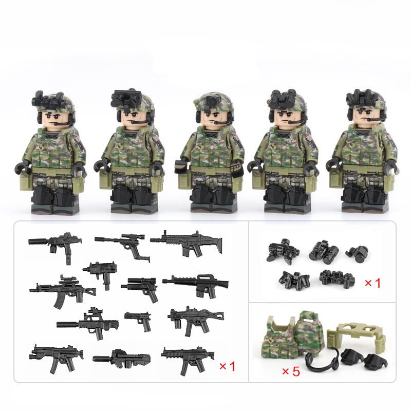 Bộ 5 Lính Đồng Bằng MC | Minifigures Non Lego