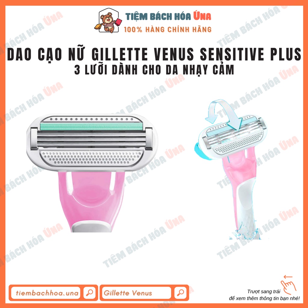 Dao cạo nữ Gillette Venus Sensitive cho da nhạy cảm 3 lưỡi - mẫu mới - Tiệm bách hóa Ú na