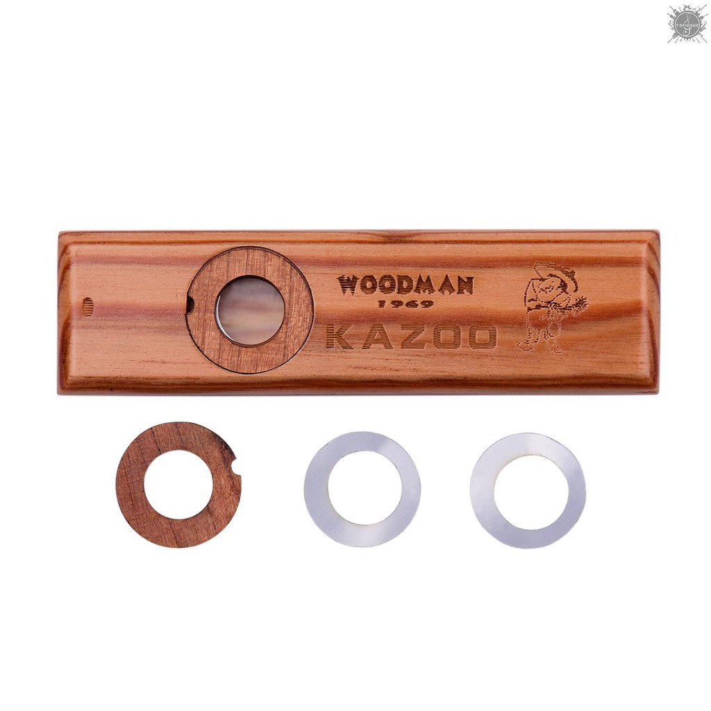 HANDMADE Kèn Kazoo Gỗ Kèm Hộp Kim Loại Cho Bé