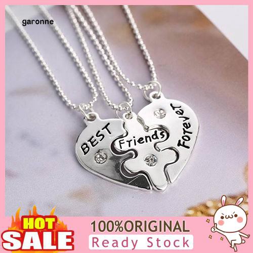 Set 3 Dây Chuyền Tình Bạn Mặt Nửa Trái Tim Khắc Chữ Best Friend Forever