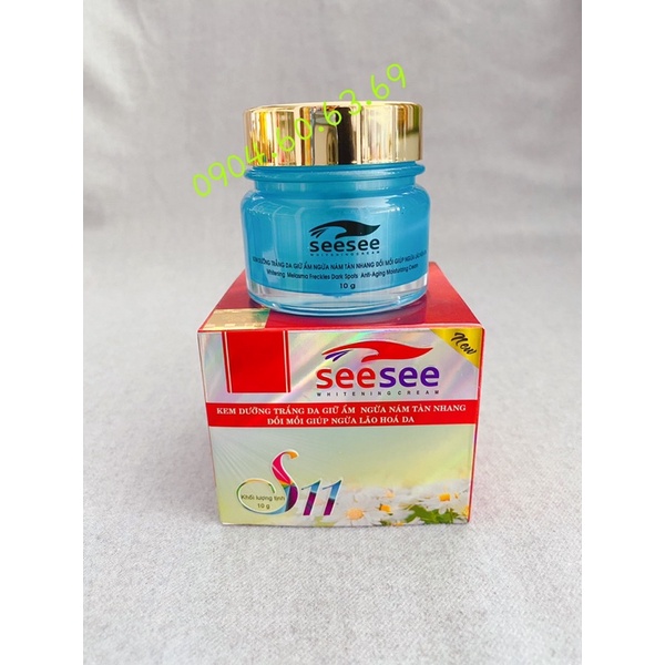 Kem SEESEE S11 Dưỡng Trắng Da Giữ Ẩm Ngừa Nám Tàn Nhang Đôi Mồi Ngừa Lao Hoá 10g THẢO DƯỢC HOA SEN