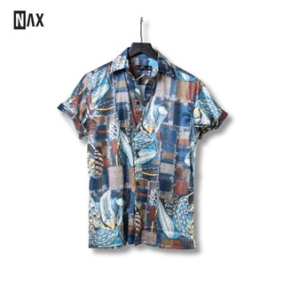 Áo sơ mi nam họa tiết NAXSHI075 vải lụa Ý, thoáng mát, không nhăn form relaxed fit