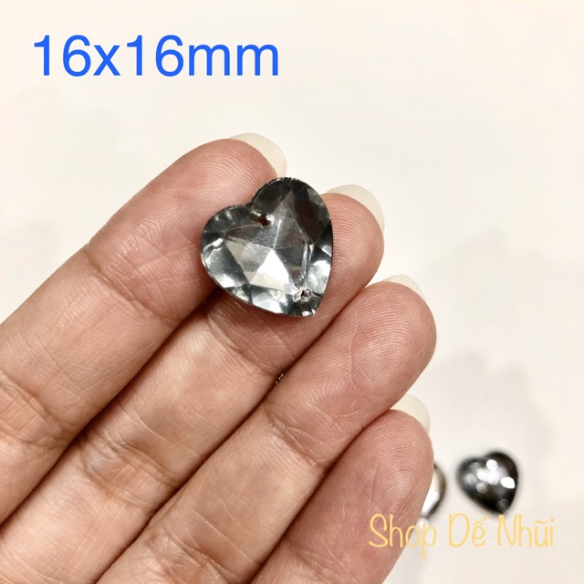10 Tim Nhựa Giả Tinh Thể Đá 16x16mm