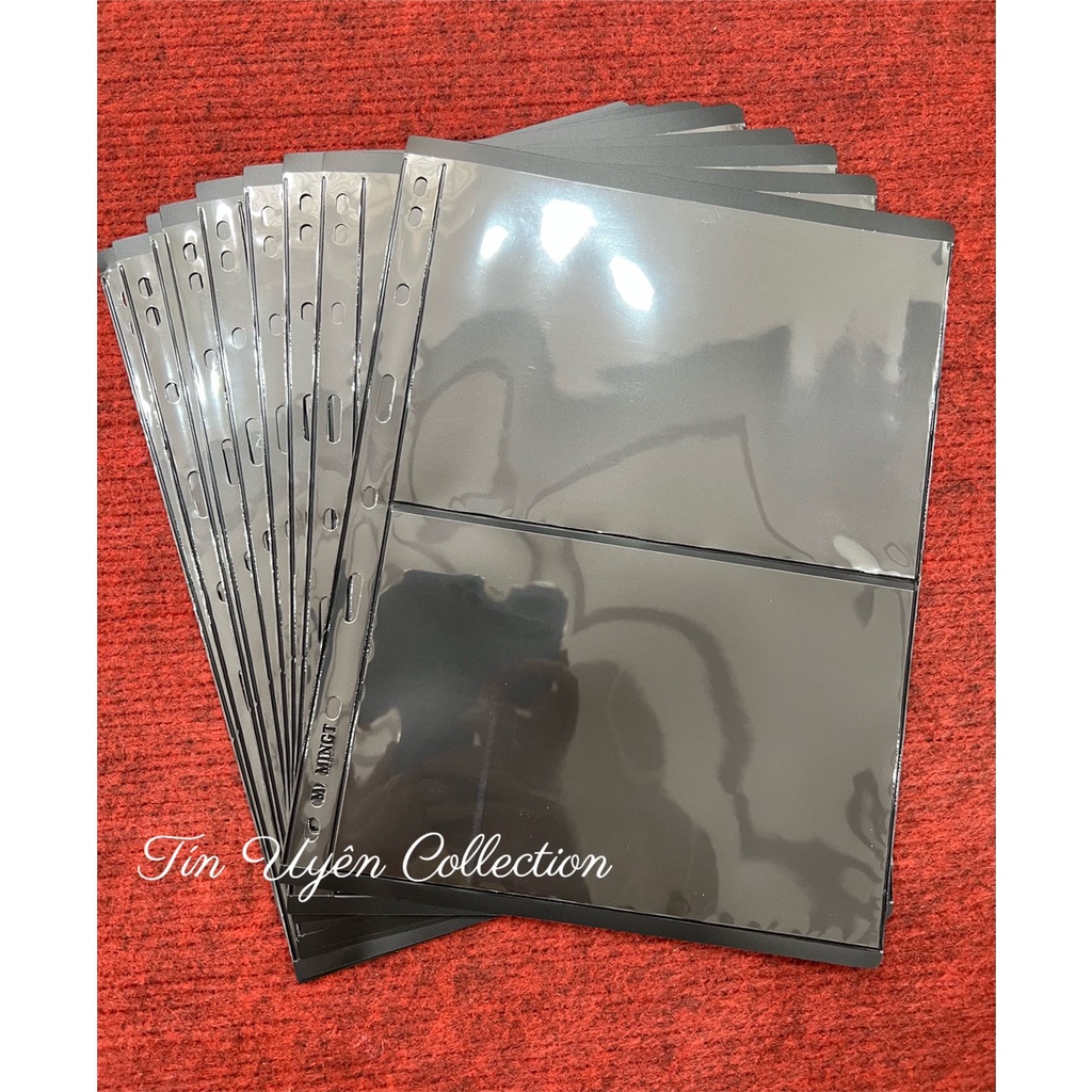 Combo 10 Phơi Tem 2 Ngăn Đen Đựng Tem 2 Mặt chính hãng Mingt - PCCB