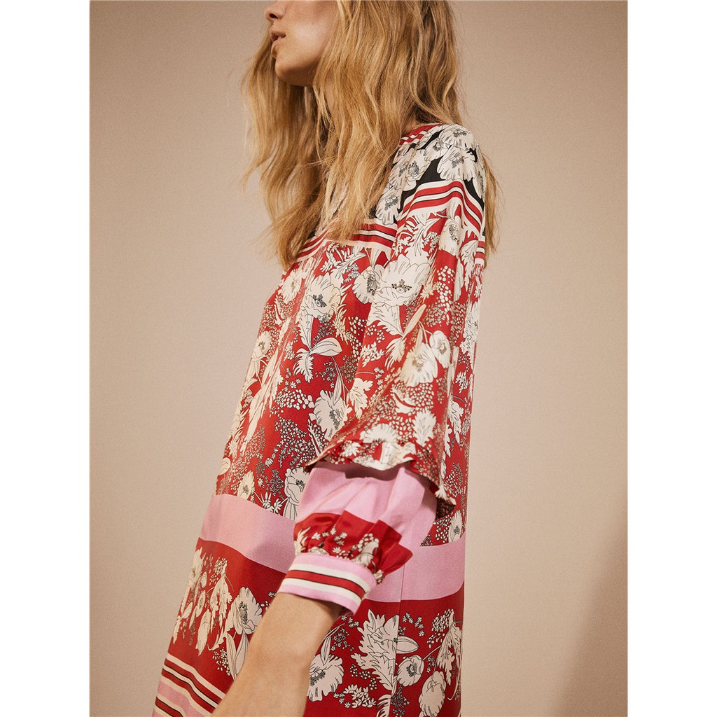 Đầm Zara suông họa tiết boho retro (ảnh thật)