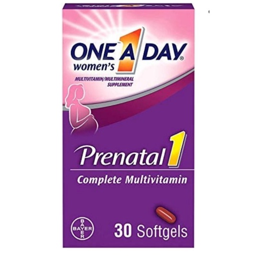 Keo Prenatal one a day với DHA, Acid folic và Fe cùng nhiều Vit (Lo 30 viên)