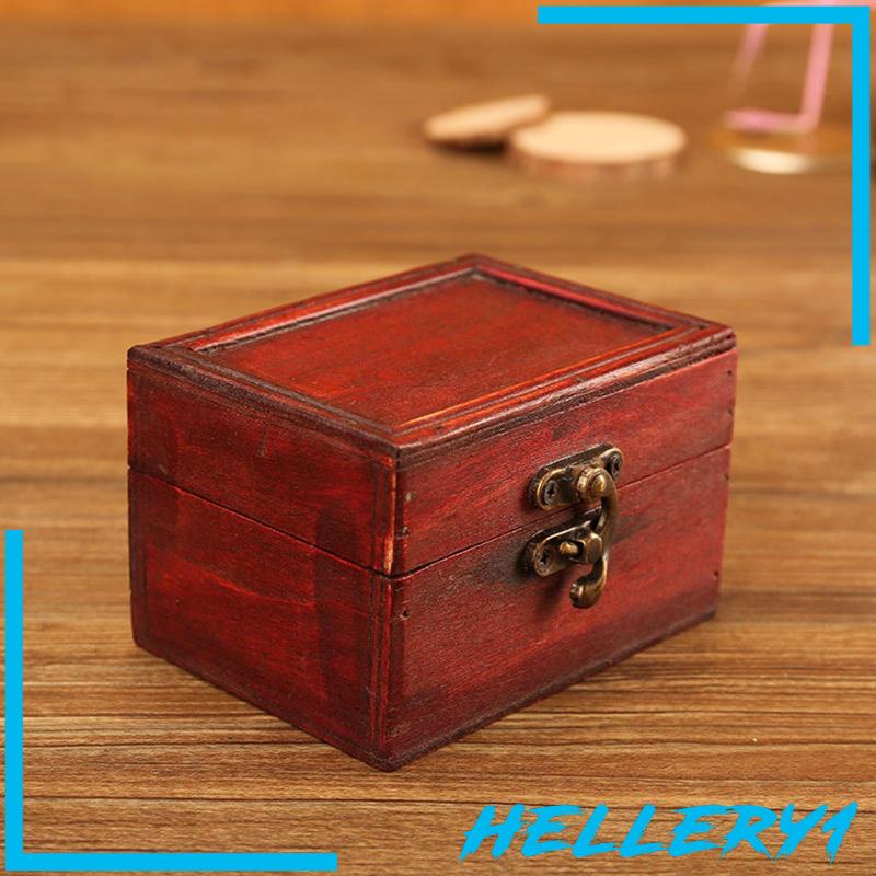 [Hellery1] Hộp Đựng Trang Sức Bằng Gỗ Phong Cách Vintage