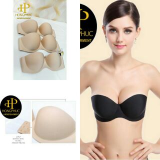 Áo Cup Ngang( loại 1) Liền Khối Strapless Side Closure Bras Tangas Women Sexy Cup B