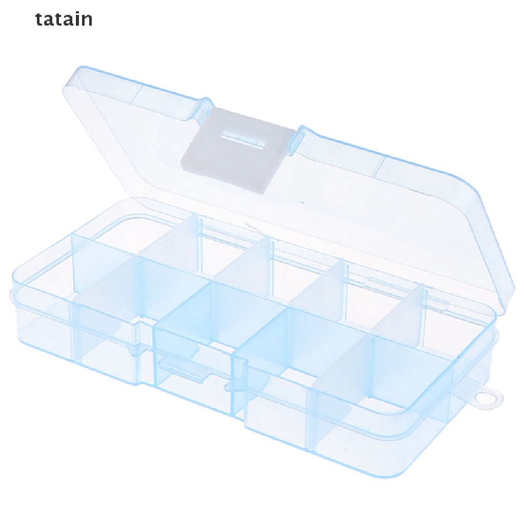[TAT] Adjustable 10 Compartment Plastic Storage Box Jewelry Screw Organizer Container CVX