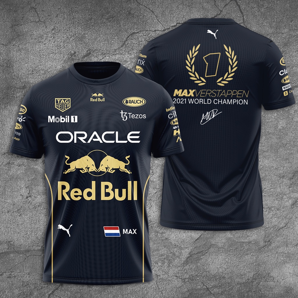 Max Verstappen x Red Bull Racing 3D Trang Phục Áo Thun