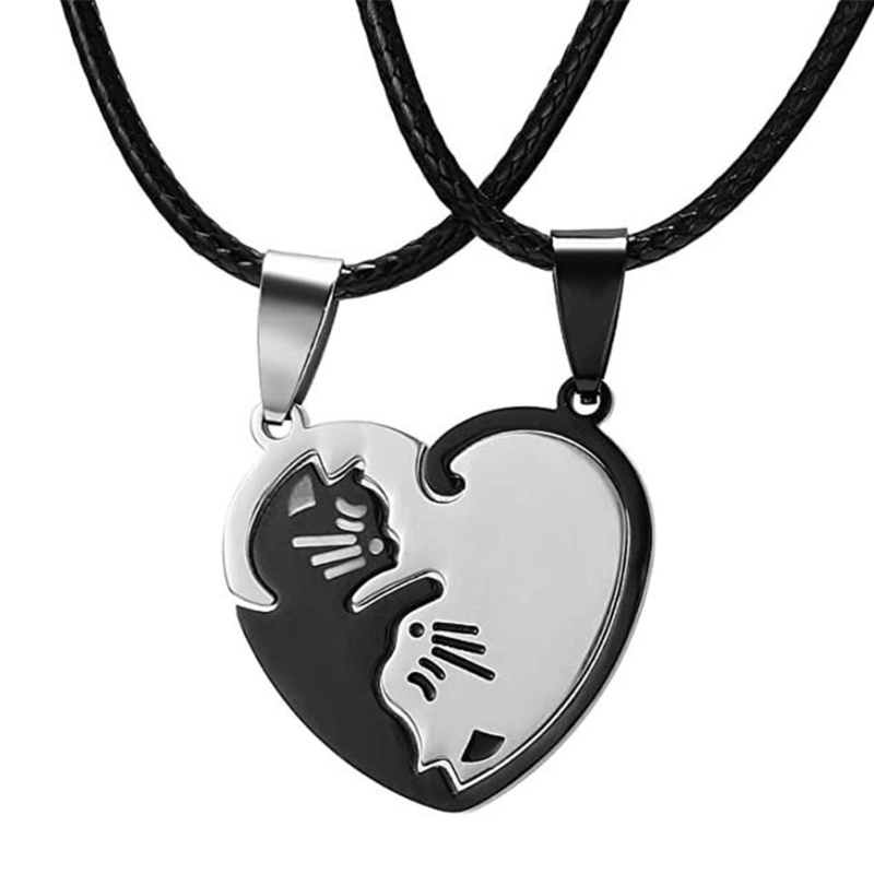 Set 2 Mặt Dây Chuyền Hình Mèo Dễ Thương Cho Nữ