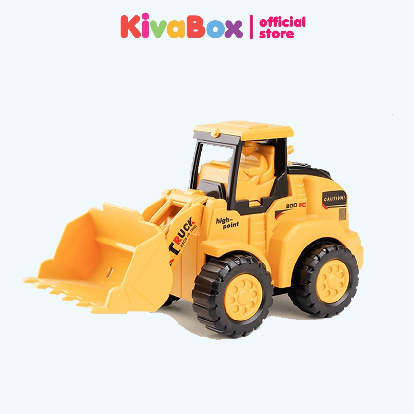 Xe máy xúc đồ chơi cho bé Kivabox, đồ chơi trẻ em, bền bỉ, an toàn