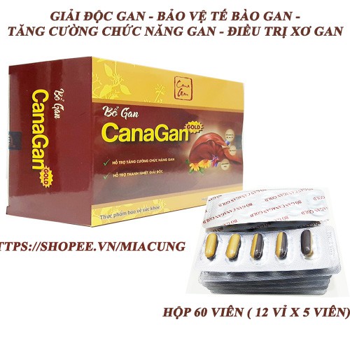 THUỐC BỔ GAN Viên uống bổ gan Canagan thải độc gan hạ men gan bảo vệ tế bào gan tăng cường chức năng gan hộp 60 viên