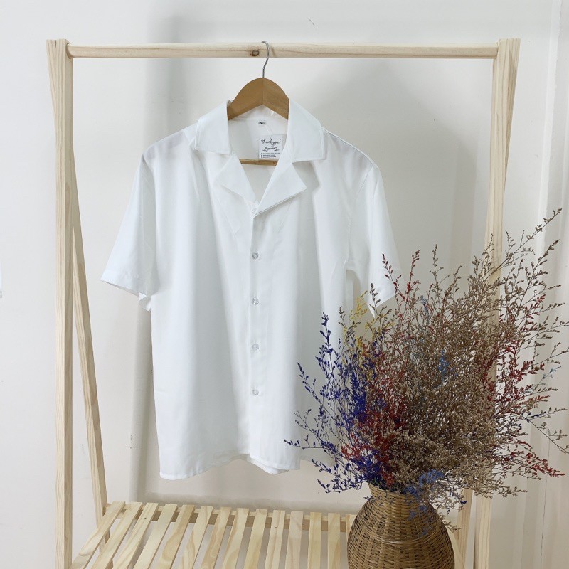 [HÌNH THẬT] ÁO SƠ MI TRẮNG ĐEN BASIC CỔ VEST UNISEX MR SMILE 99 STREET STYLE ULZZANG | BigBuy360 - bigbuy360.vn