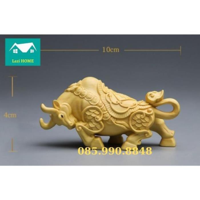 Tượng phật phong thủy gỗ Hoàng Dương cao cấp, Tượng trang trí - M4 Trâu thần tài . .