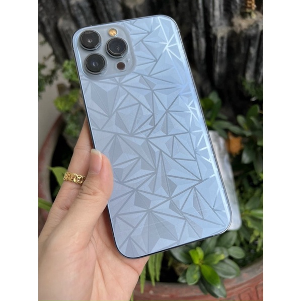 Combo Miếng dán mặt lưng 3D vân kim cương + Dán viền vân 3D Cho Iphone 12 Pro Max / 12 Pro / iphone 12/ iphone 12 Mini