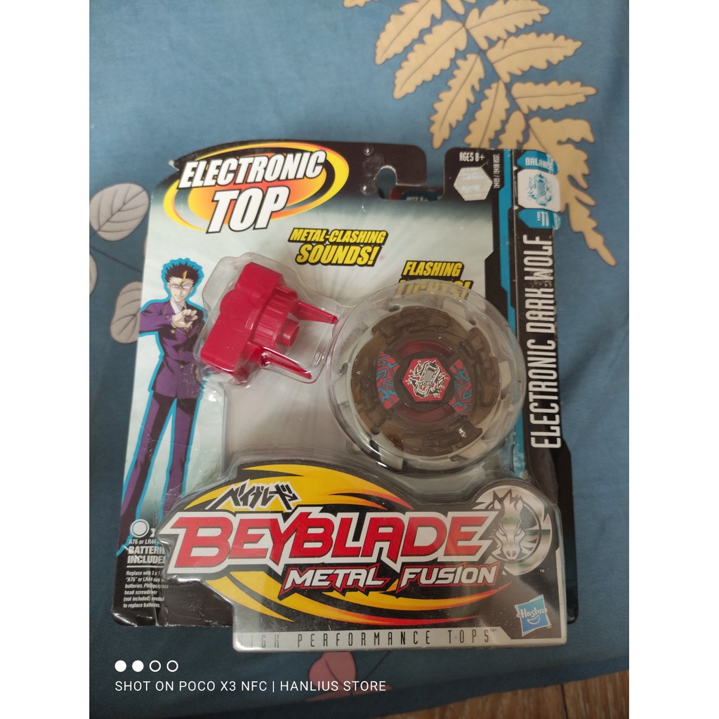 đồ chơi con quay nhựa beyblade metal hasbro electronic dark wolf