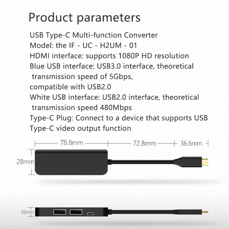 Đế Sạc Loại C Usb 3.0 + Usb2.0 + Micro-Usb + Hdmi-Compatible