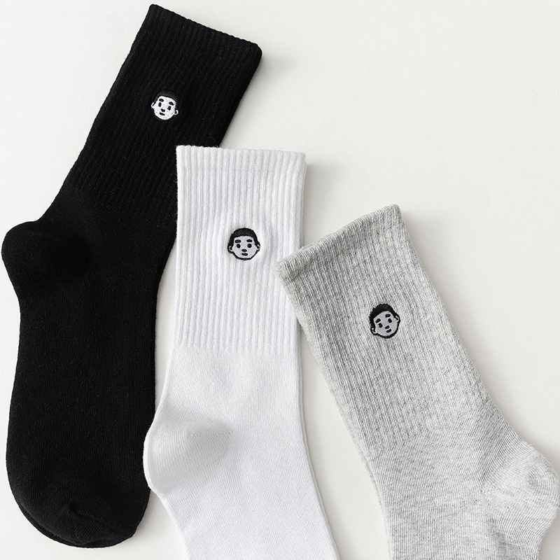 Tất thể thao WAFNHA D238 bằng cotton thêu hình nhân vật hoạt hình thời trang unisex