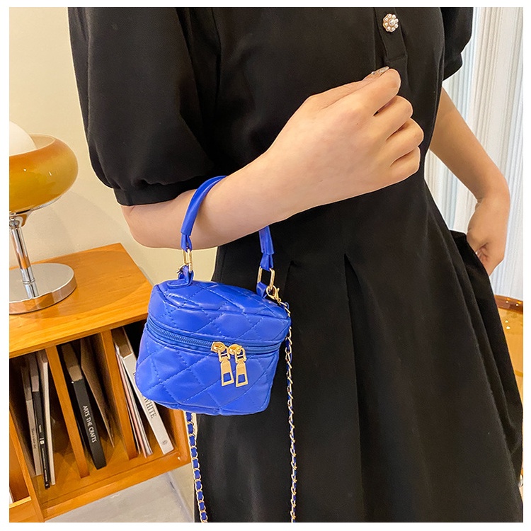 Túi Xách JASMIN NOIR Bucket Họa Tiết Sọc Caro Phối Dây Xích Sang Trọng Cho Nữ