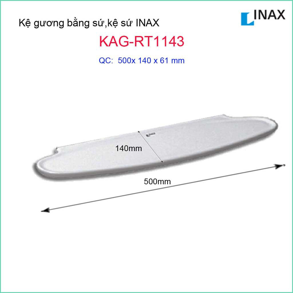 Kệ sứ LInax KAG-RT1143, kệ dưới gương đựng xà phòng nhà tắm cao cấp chính hãng sứ trắng tinh dễ vệ sinh sang trong sạch