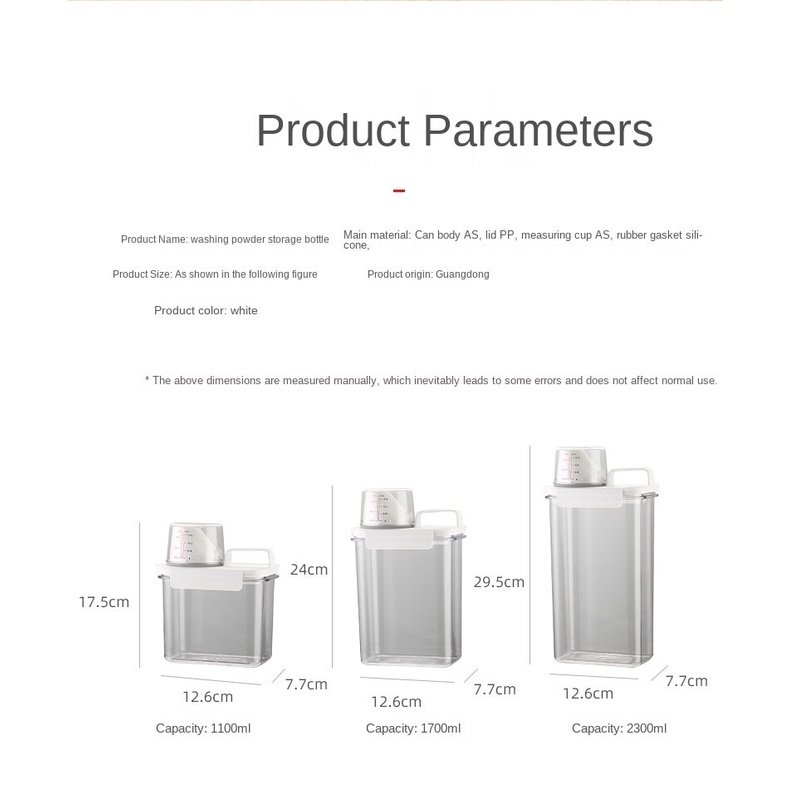 A-LIFE Hộp Đựng Bột Giặt Bằng Nhựa Cỡ Lớn Có Nắp Đậy Tiện Dụng