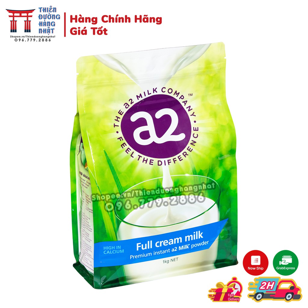 Sữa A2 nguyên kem, sữa bột tách kem Úc 1kg [Date mới 2022]