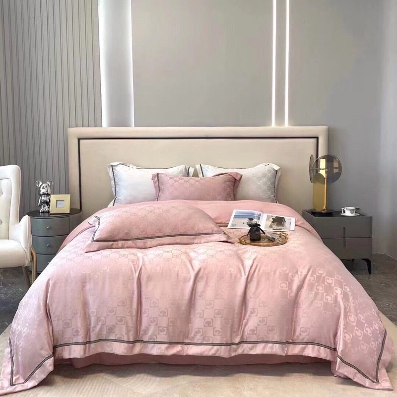 Bộ Chăn Ga Gối Lụa Vân Chìm Cao Cấp Set Chăn Ga Gối In Lụa Vân Chìm  loại 1