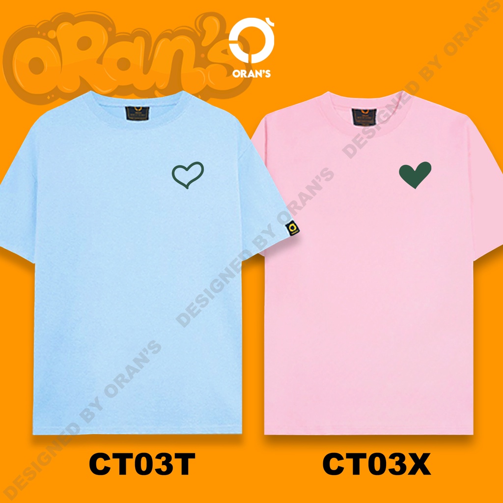 Áo đôi hình trái tim 03 unisex phông tay lỡ cho nam nữ Oversize chất COTTON, FULLBOX ORANS - ORAN'S TEE BASIC