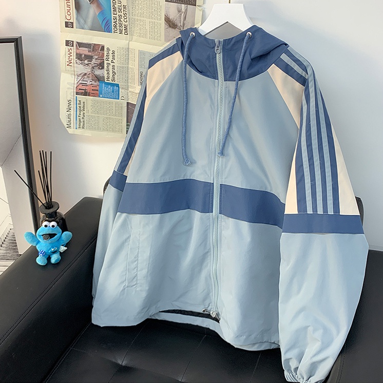 Áo Khoác Gió Unisex 3 sọc dễ phối đồ, Áo khoác dù nam nữ 2 lớp form rộng, MonlyShop785