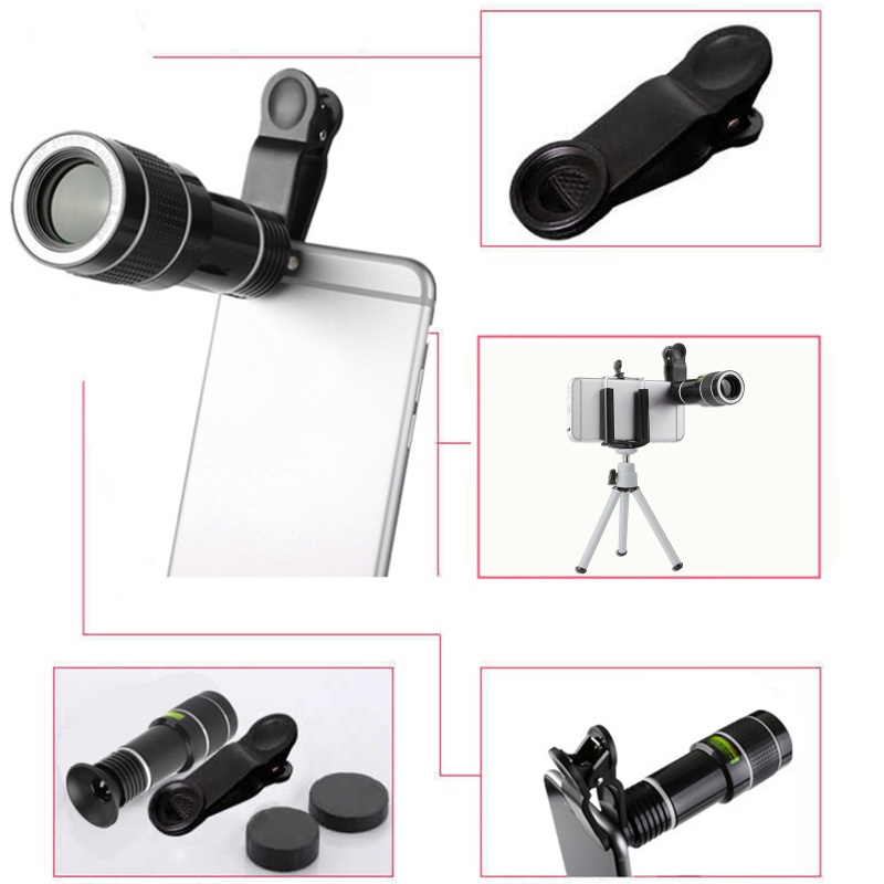 char Cell Phone Camera Lens Kit,Universal 20X Clip-On Telephoto Telescope Camera Mobile Phone Zoom lens for most Smartphone