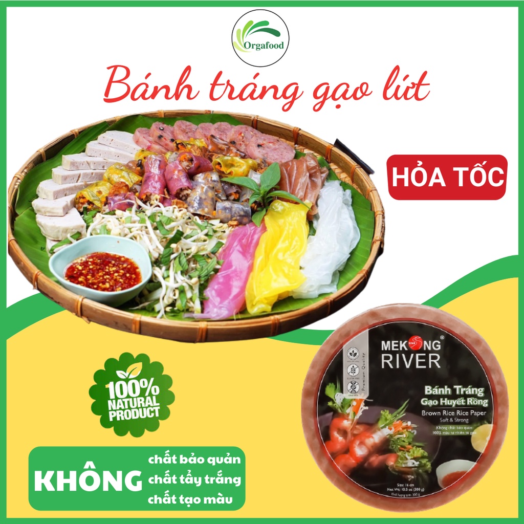 Bánh tráng cuốn gạo lứt Mekong River 300g giảm cân eat clean healthy (trắng, vàng-nghệ, hồng-củ dền) | WebRaoVat - webraovat.net.vn