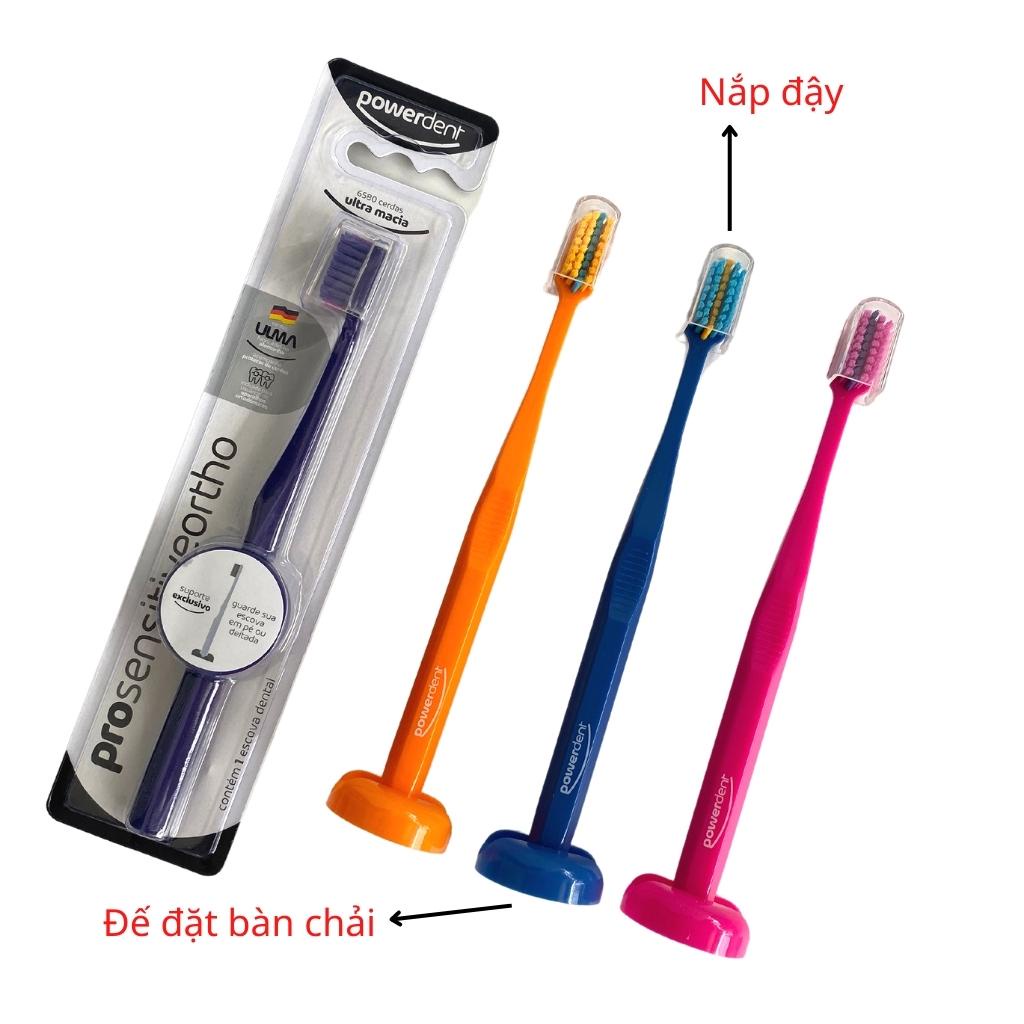 Bàn Chải Niềng Răng Powerdent Prosensitive Ortho Siêu Mềm, Có Rãnh Giữa Vệ Sinh Răng Niềng Chuyên Dụng - Dinh Dinh
