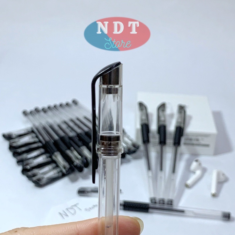 Bút Bi Nước Văn Phòng 0.5mm, Set 2 Cái Mực Đều Nét Chữ Đẹp