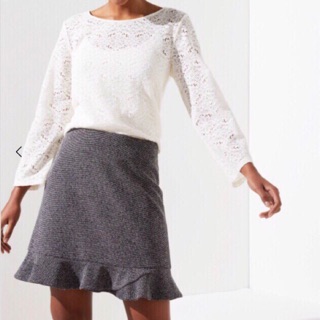 Chân Váy Đuôi Cá Cotton Bố LOFT Đen Trắng - Size M - 0738