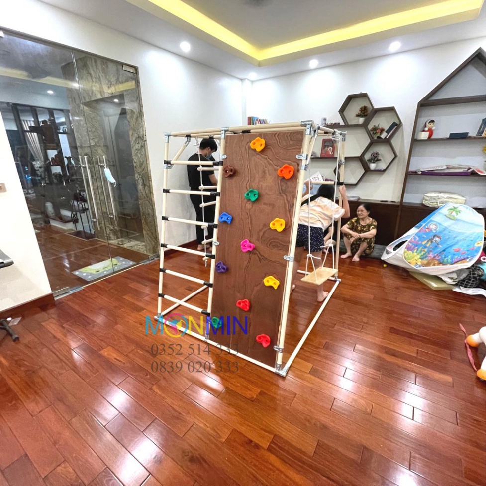 Xà đu đa năng Satech - Khung vận động cho bé - Hình hộp thang cân - Bộ cao 1.3m: Trò chơi 1 3 4 5 6