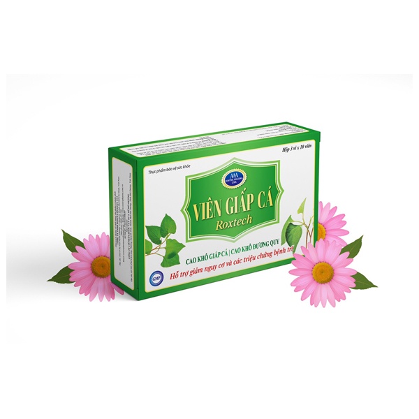 Viên Giấp Cá Roxtech Giảm Nguy Cơ &amp; Triệu Chứng Bệnh Trĩ, giảm táo bón, nhuận tràng, tăng sức bền thành mạch – Hộp 30v