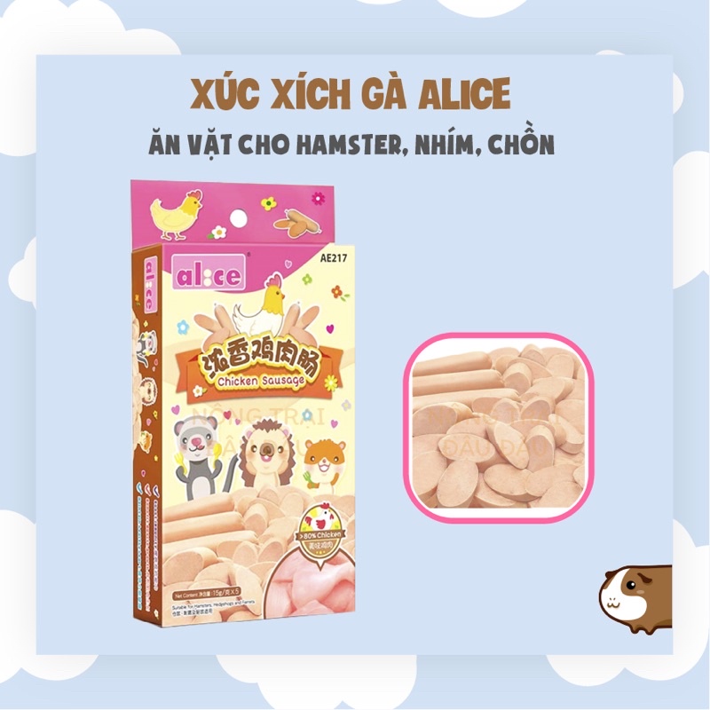 Xúc xích alice cho hamster. Xúc xích gà cho thú nuôi [1 cây]