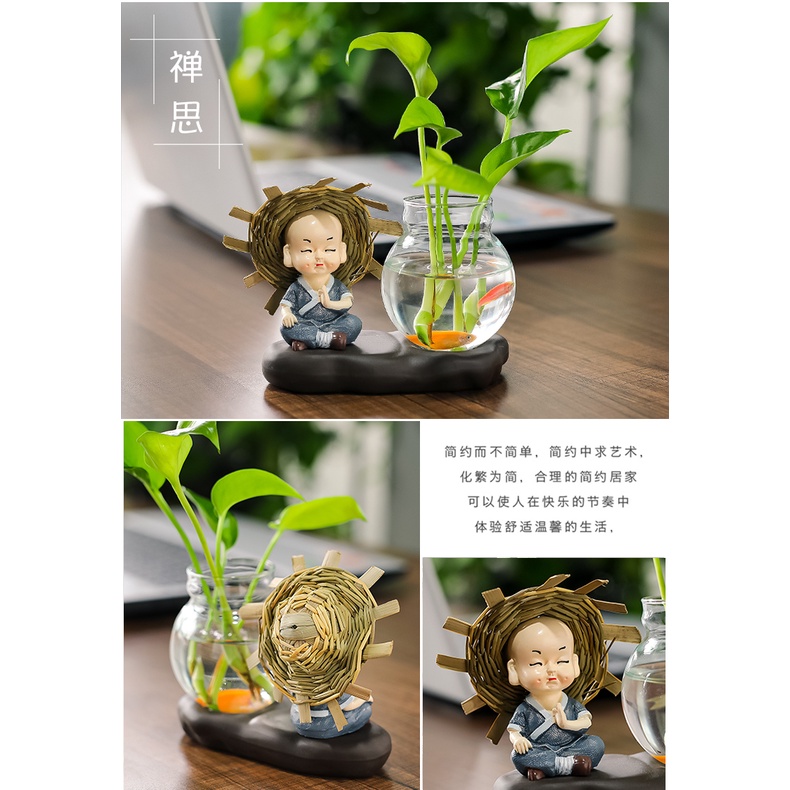 Bộ Tượng Chú Tiểu  - Trang trí bàn làm việc - TH Store