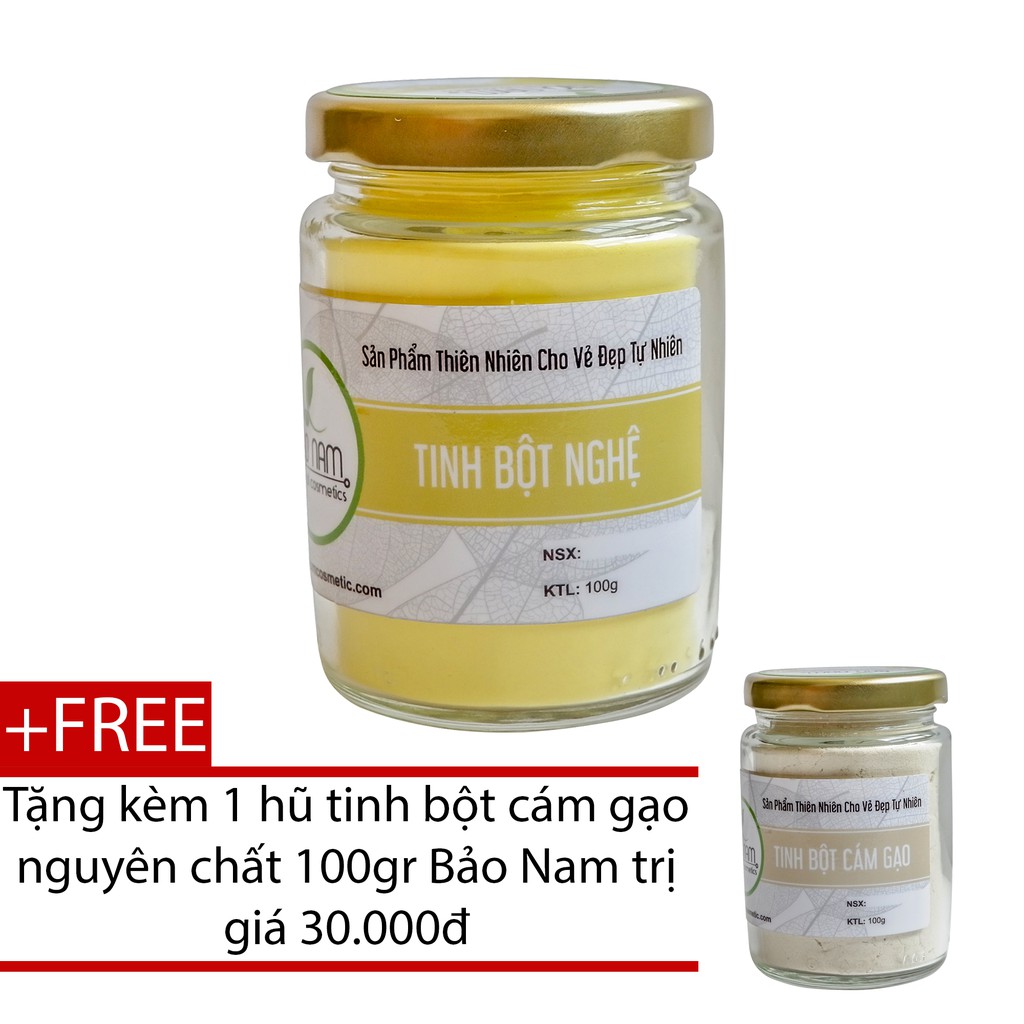 Tinh Bột Nghệ Nguyên Chất 100gr + Tặng Tinh Bột Cám Gạo Nguyên Chất 100gr