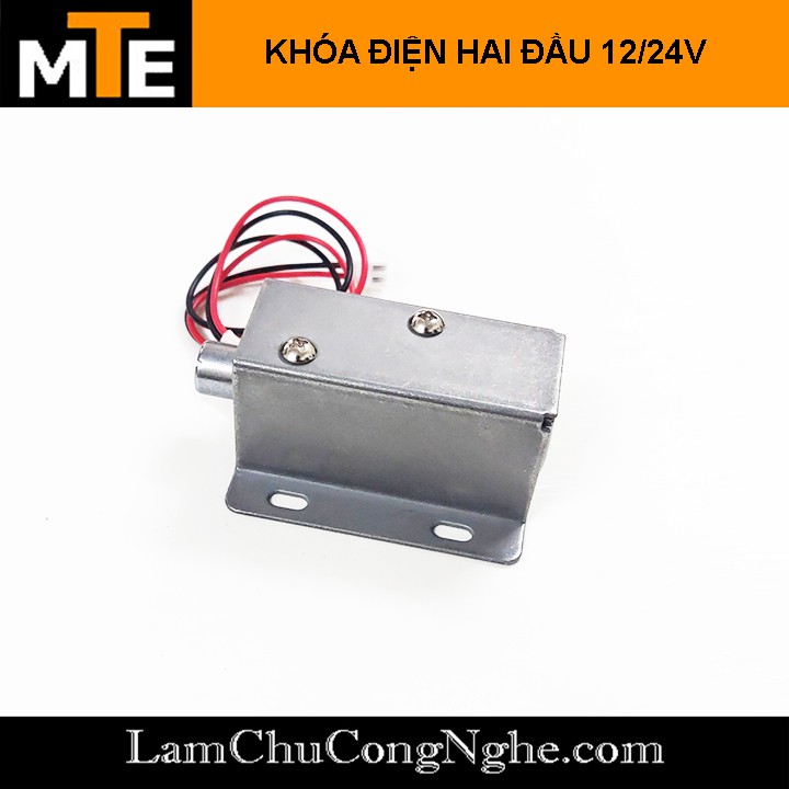 Khóa điện 2 đầu chốt tròn 12-24V