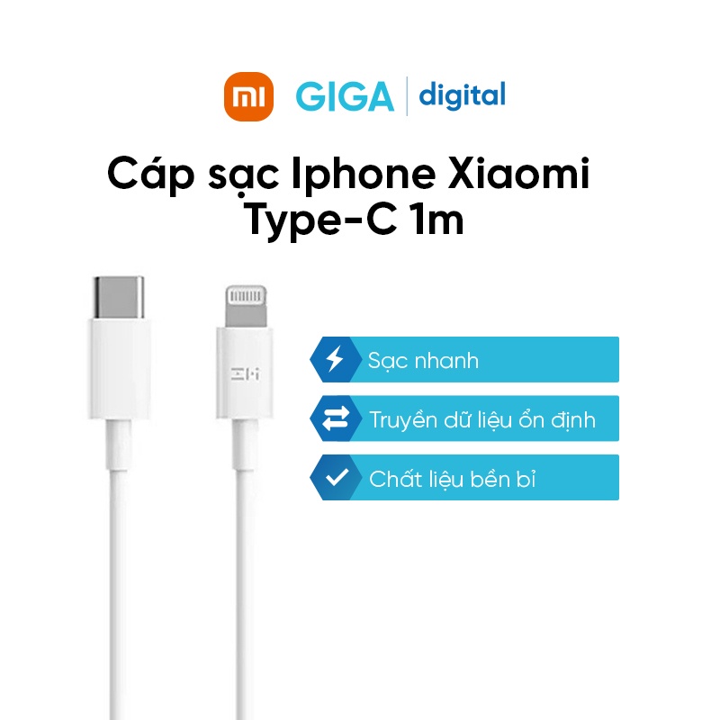 Cáp sạc Iphone Xiaomi Type-C to Lightning BHR4421GL dài 1m (chứng nhận MFI) cho Iphone 8, 11, 12, 13