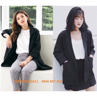 [HÀNG LOẠI 1] Áo vest blazer nữ màu đen một lớp style Korea trẻ trung thanh lịch (Thời trang công sở VIP) (Hàng y hình)