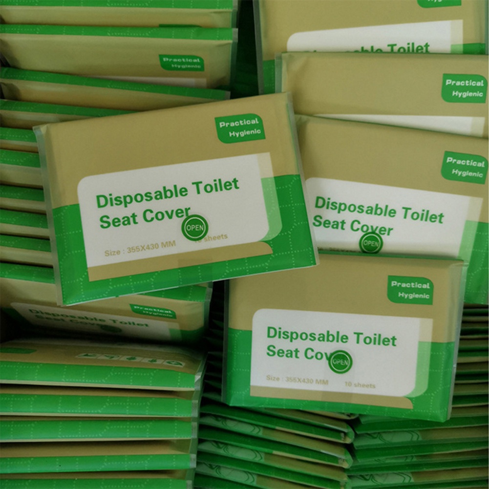 Bộ 10 Miếng Giấy Lót Bồn Cầu Dùng Một Lần Chống Thấm Nước Tiện Dụng