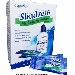 Bình muối rửa mũi xoang Cát Linh SinuFresh(1 bình 180ml+ 30g muối)