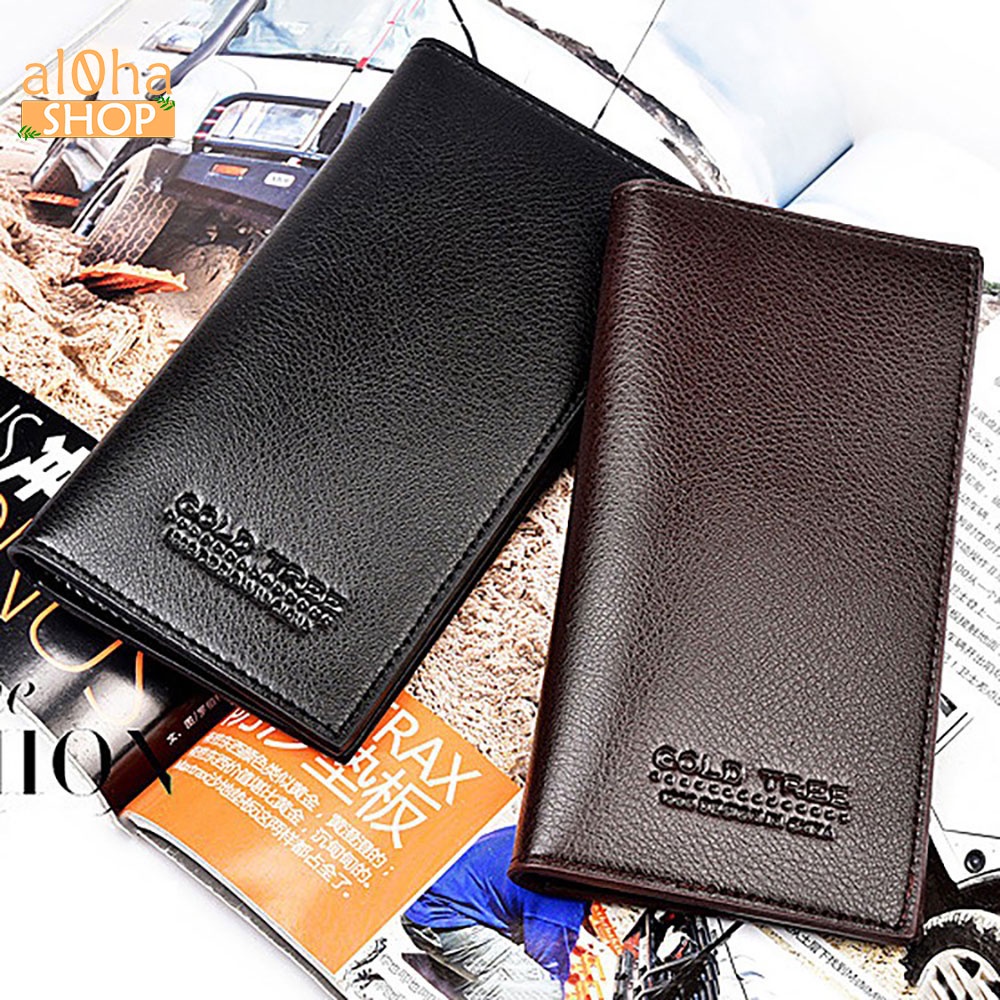 Bóp ví dài da nam nữ cầm tay nhiều ngăn đựng thẻ phong cách đơn giản, thời trang - al0ha Shop